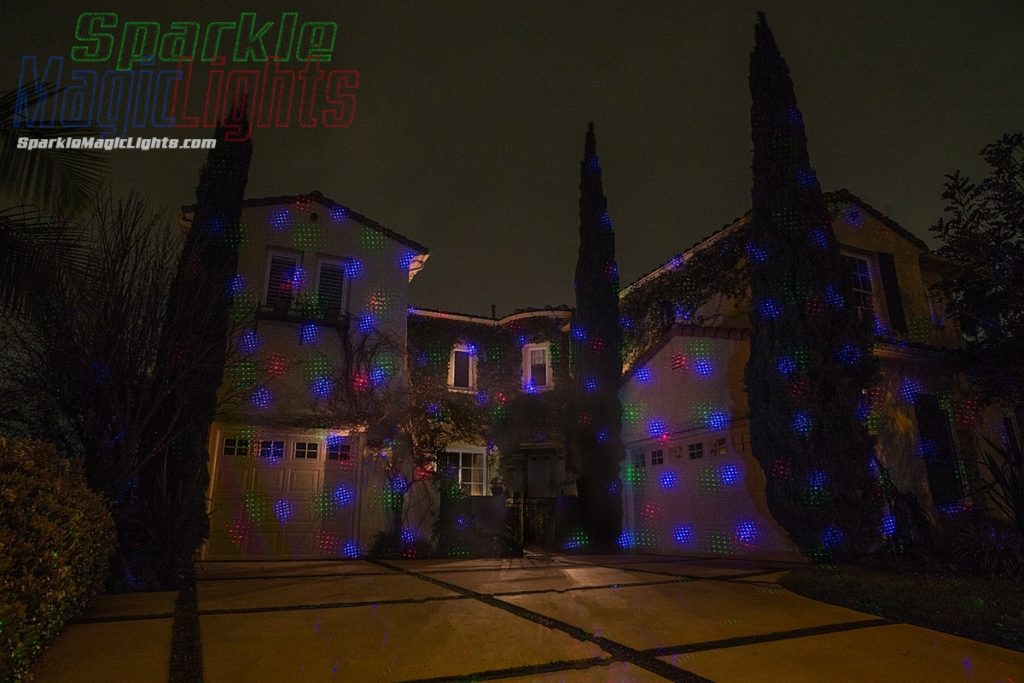 All 3 laser colors decorating a house